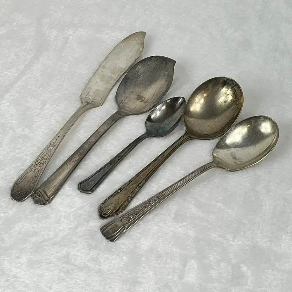 5pc Vintage Silverplate Utensil Lot 4